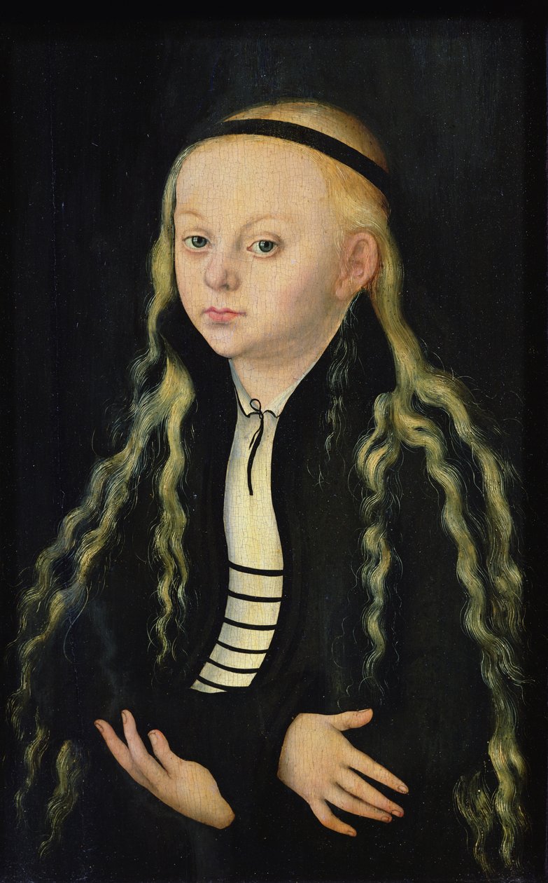 Portrett av en ung jente, muligens Magdalena Luther (1529-42) av Lucas Cranach the Elder