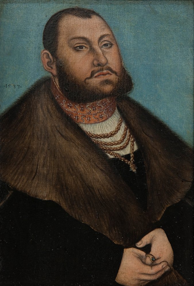 Portrett av kurfyrsten Johann Friedrich den stormann av Sachsen av Lucas Cranach the Elder