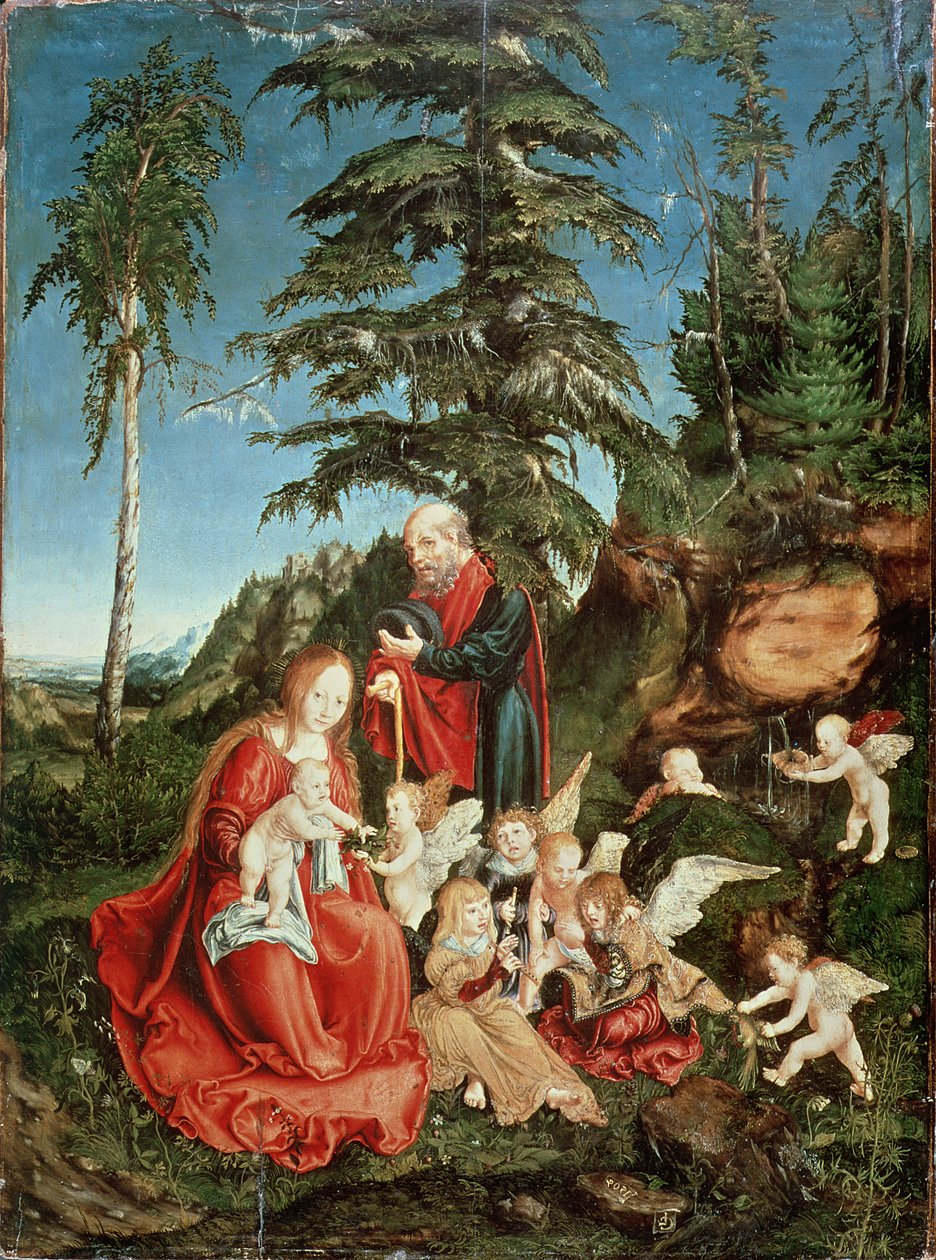 Hvil på flukten til Egypt, 1504 av Lucas Cranach the Elder