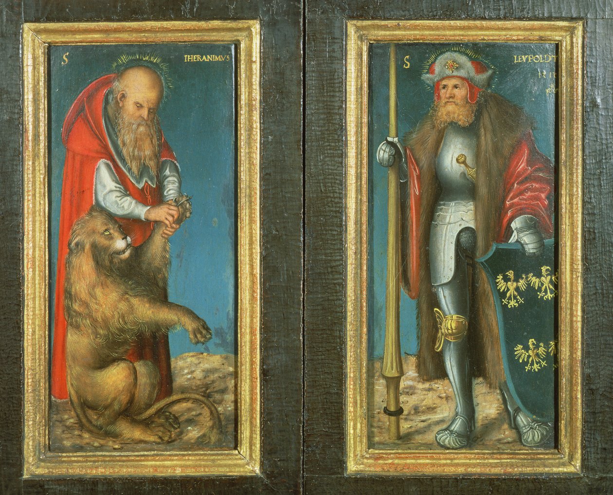 SS. Jerome og Leopold, 1515 (panel) av Lucas Cranach the Elder