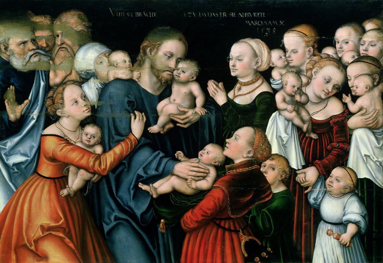 La de små barna komme til meg, 1538 av Lucas Cranach the Elder
