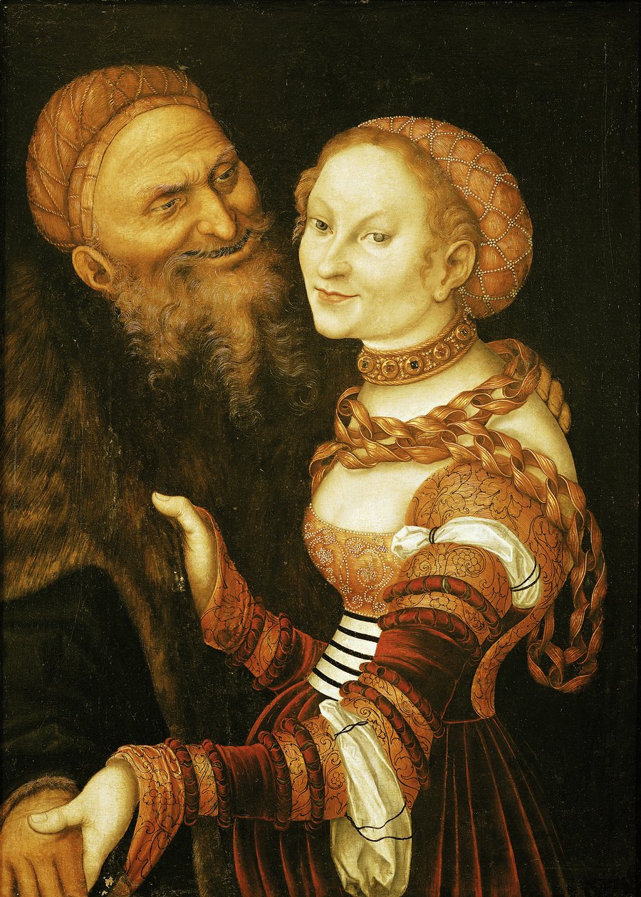 Kurtisanen og den gamle, ca. 1530 av Lucas Cranach the Elder