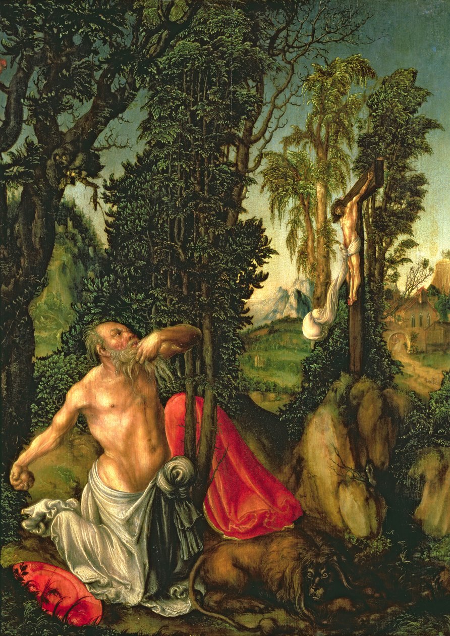 The Penitence of St. Jerome, 1502 (panel) av Lucas Cranach the Elder