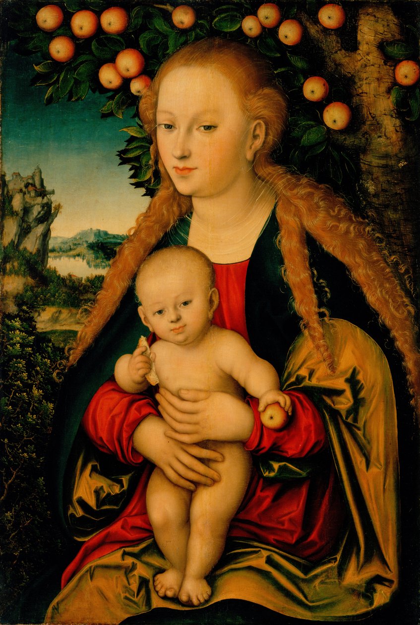 Jomfruen og barnet under et epletre av Lucas Cranach the Elder