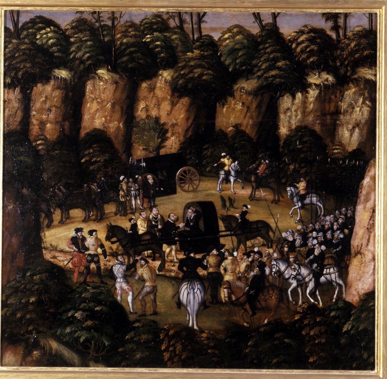 John Frederick the Magnanimous and King Charles V, 1552 av Lucas Cranach the Elder