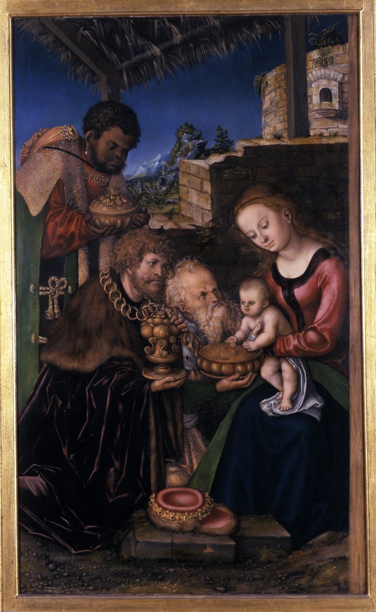 Magienes tilbedelse, 1513-16 av Lucas Cranach the Elder
