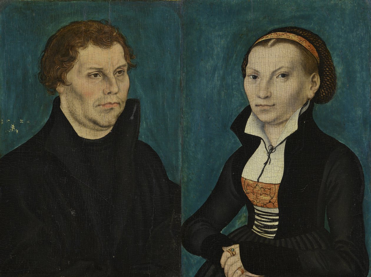 Portretter av Martin Luther og Katharina von Bora av Lucas Cranach the Elder