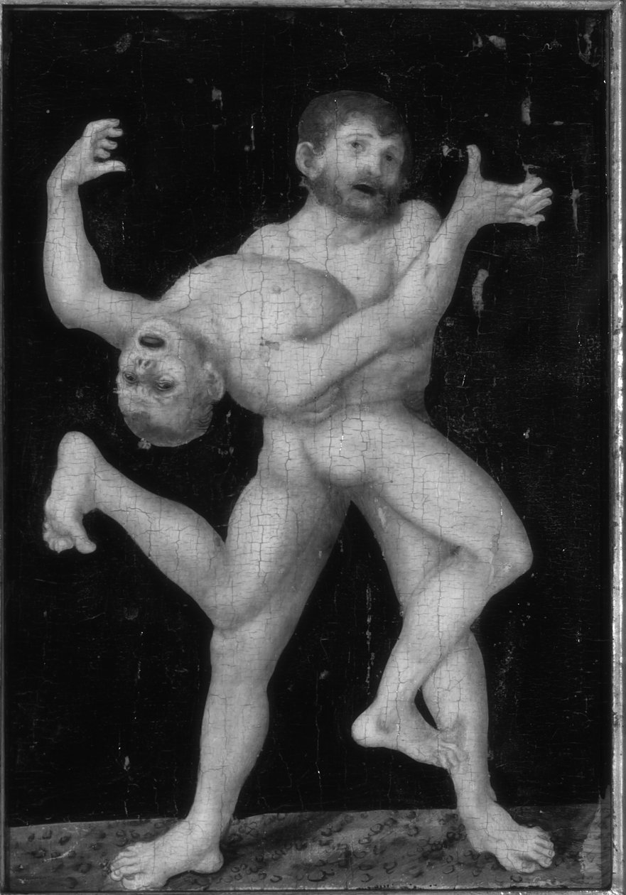 Herkules og Antaeus av Lucas Cranach the Elder