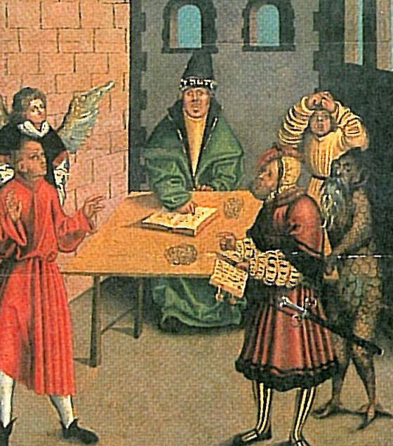 De ti bud åttende bud detalj av Lucas Cranach the Elder