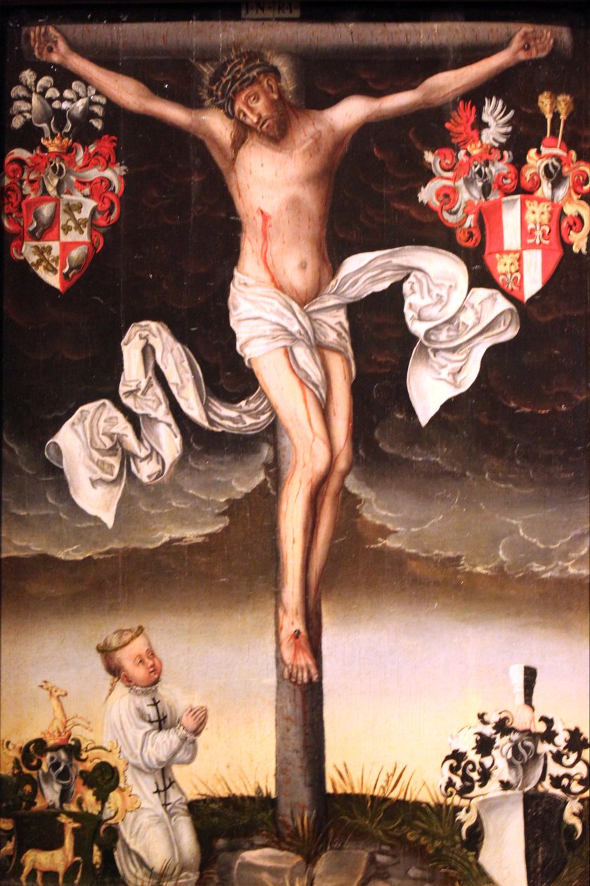 Epitaf av et barn i et skjerm av Lucas Cranach the Younger