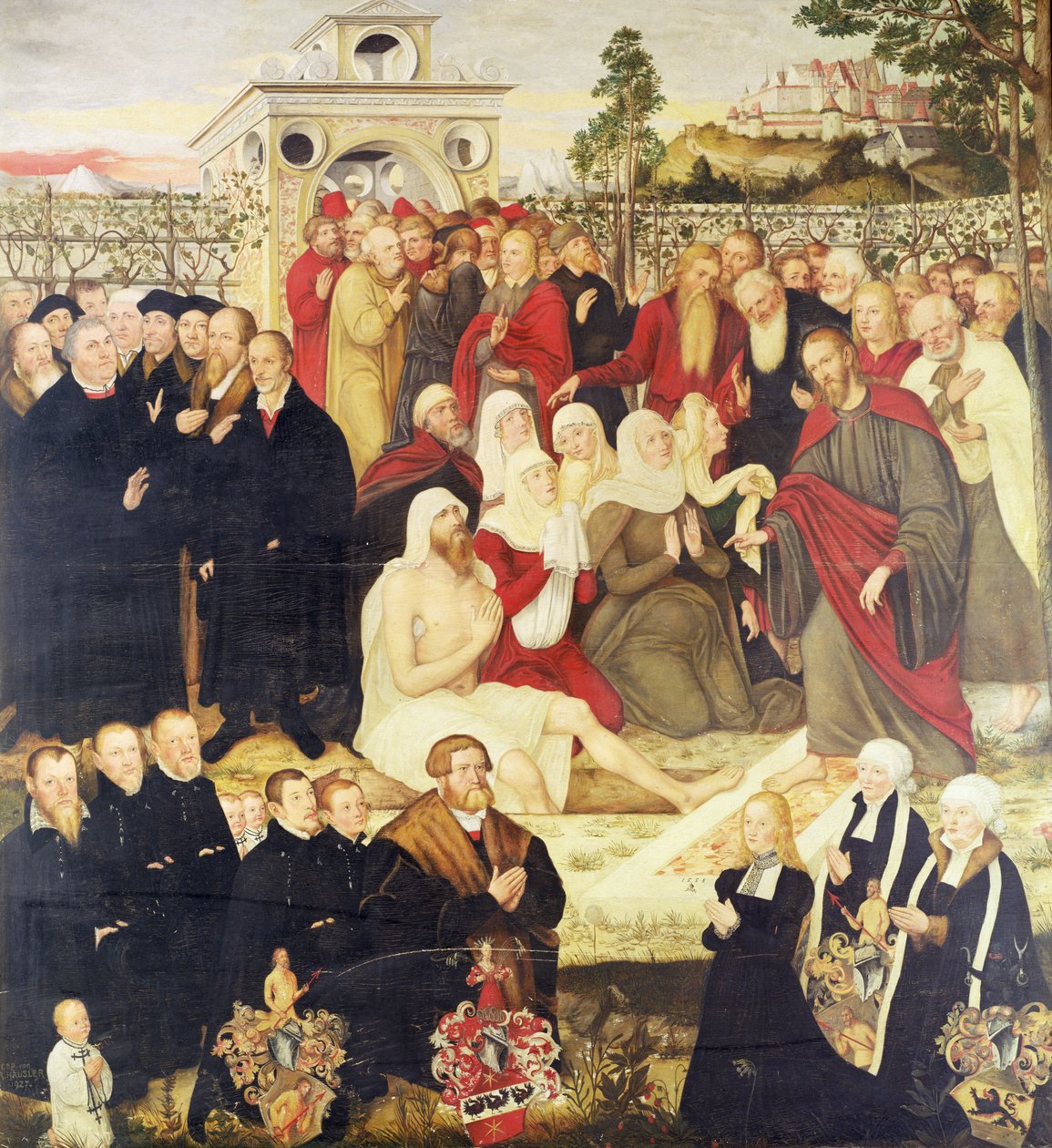 Reformatorgruppen ved et mirakel (se også 308463) av Lucas Cranach the Younger