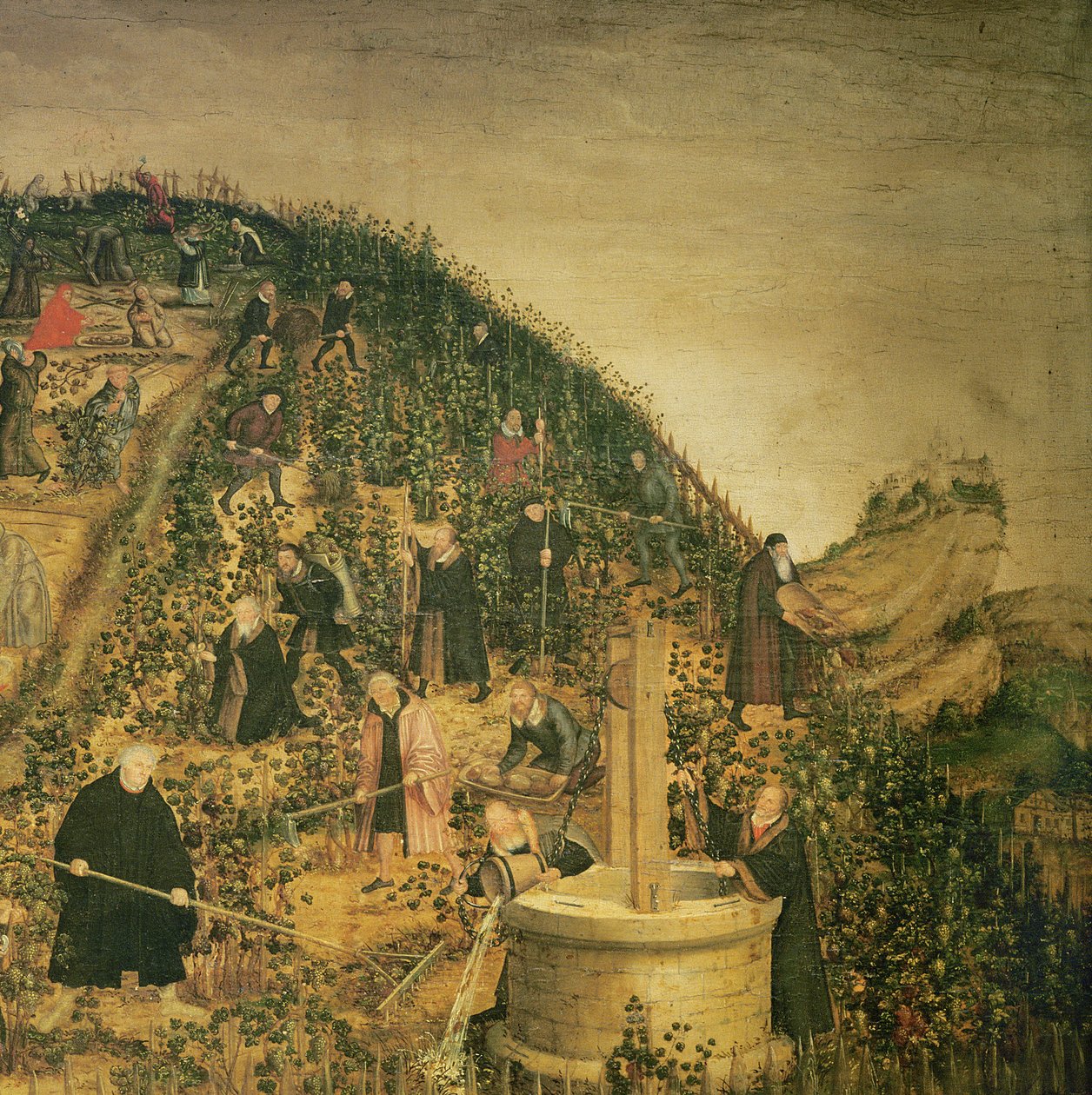 Herrens vingård, 1569 (detalj av 330498) av Lucas Cranach the Younger