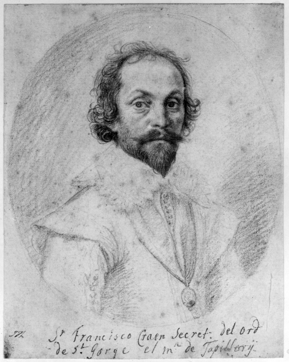 Sir Francis Crane (kritt på papir) av Lucas Emil Vorsterman