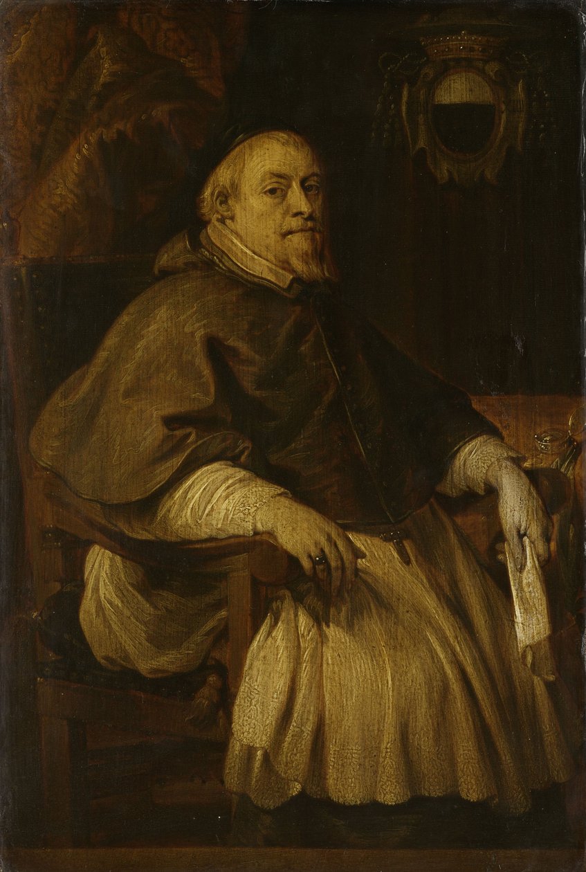 Portrett av François Vilain de Gand, baron av Rassenghem. Biskop av Tournai av Lucas the Younger Franchoys