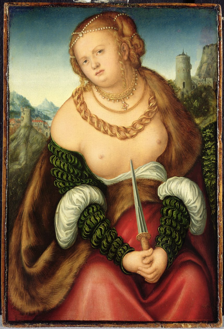Lucretias død av Lucas studio of Cranach