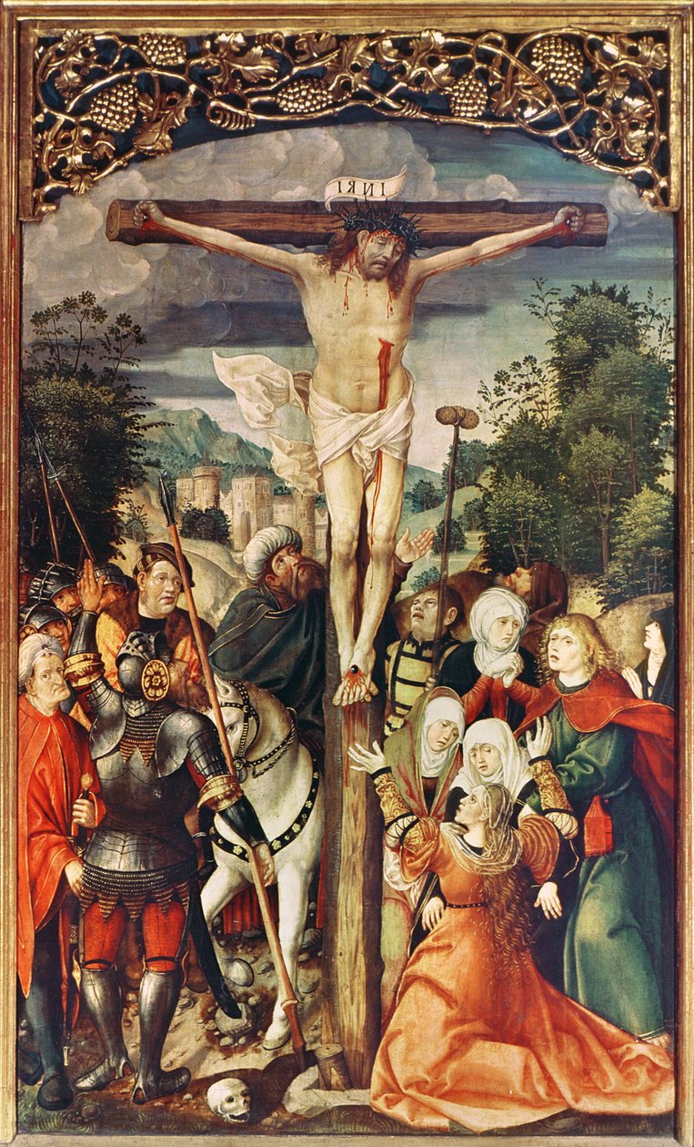 Altertavle som viser Kristi liv, detalj av korsfestelsen, 1508-17 av Lucas Cranach the Elder