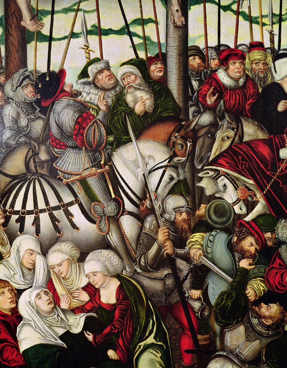 Golgata (detalj av folkemengden ved foten av korset) av Lucas Cranach the Elder