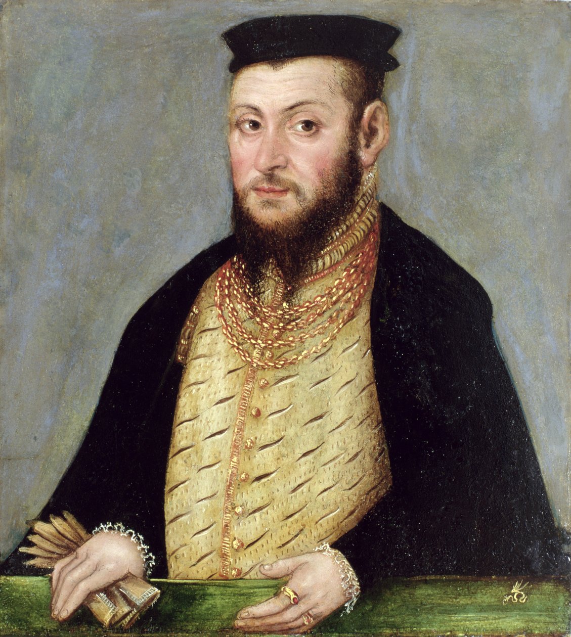 Zygmunt II August (1520-72) konge av Polen, ca. 1553-56 (olje på kobber) (se også 113186) av Lucas Cranach the Younger