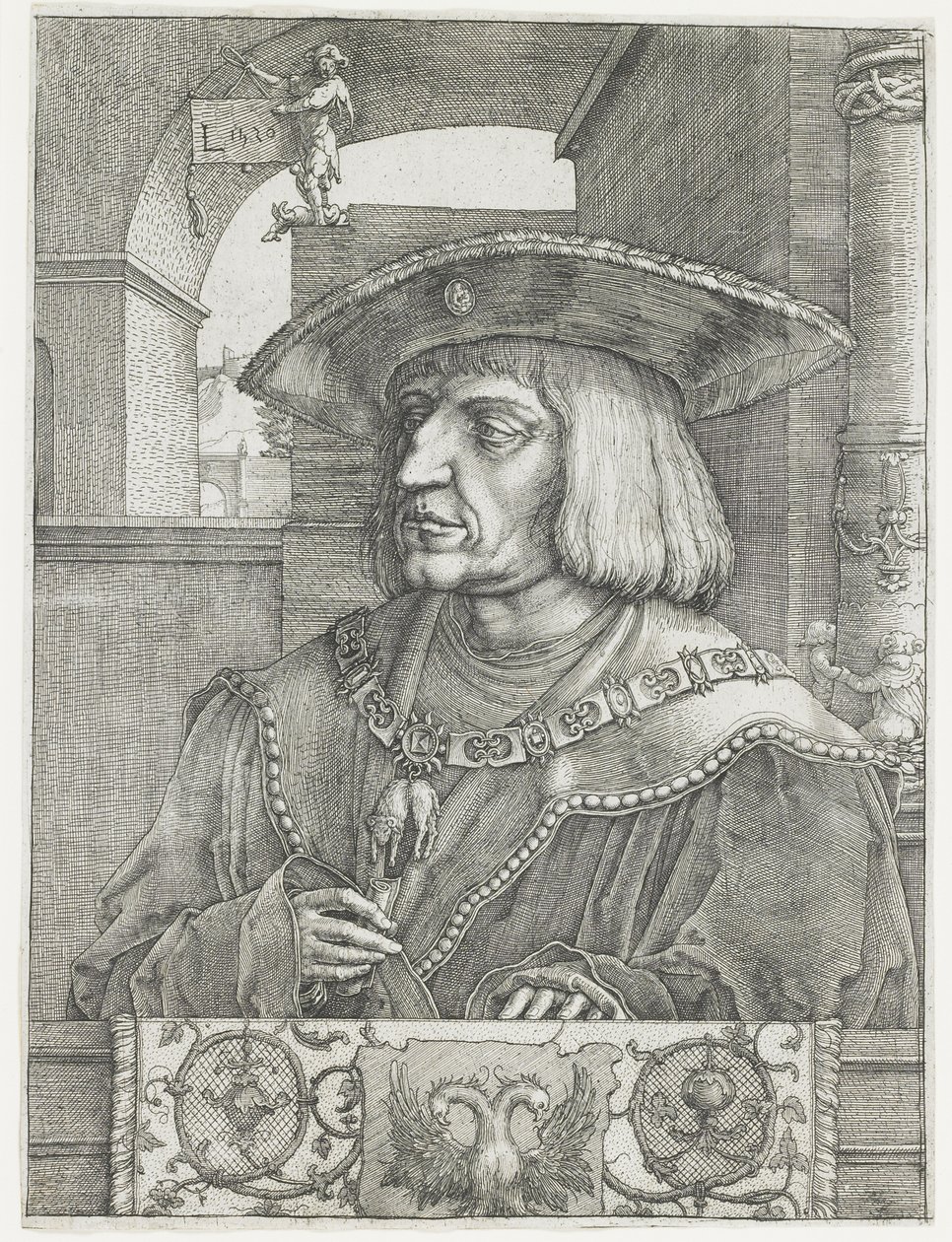 Keiser Maximilian I, 1520 av Lucas van Leyden