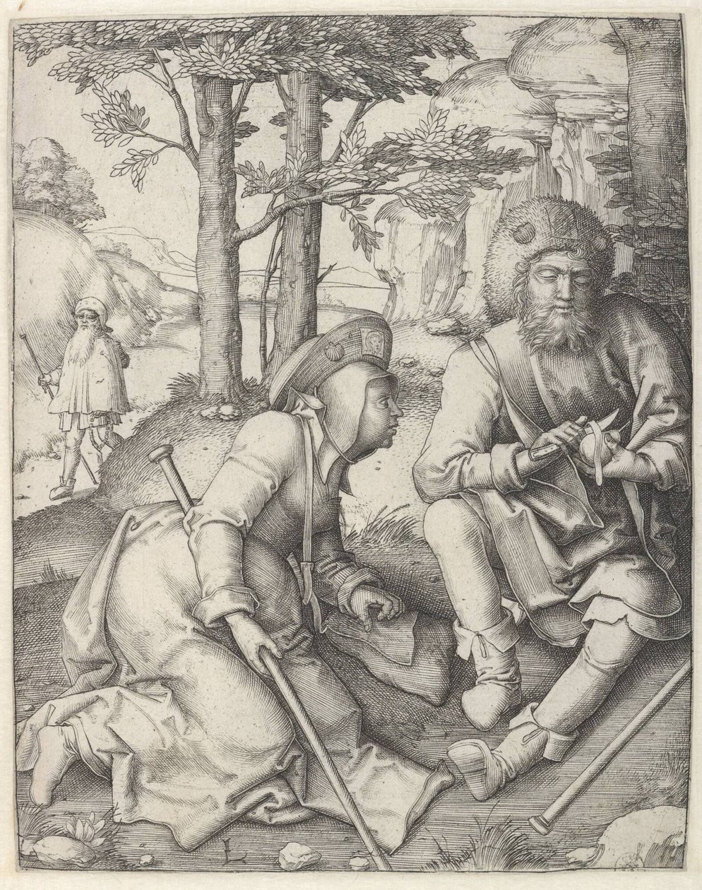 Hvile pilegrimer av Lucas van Leyden