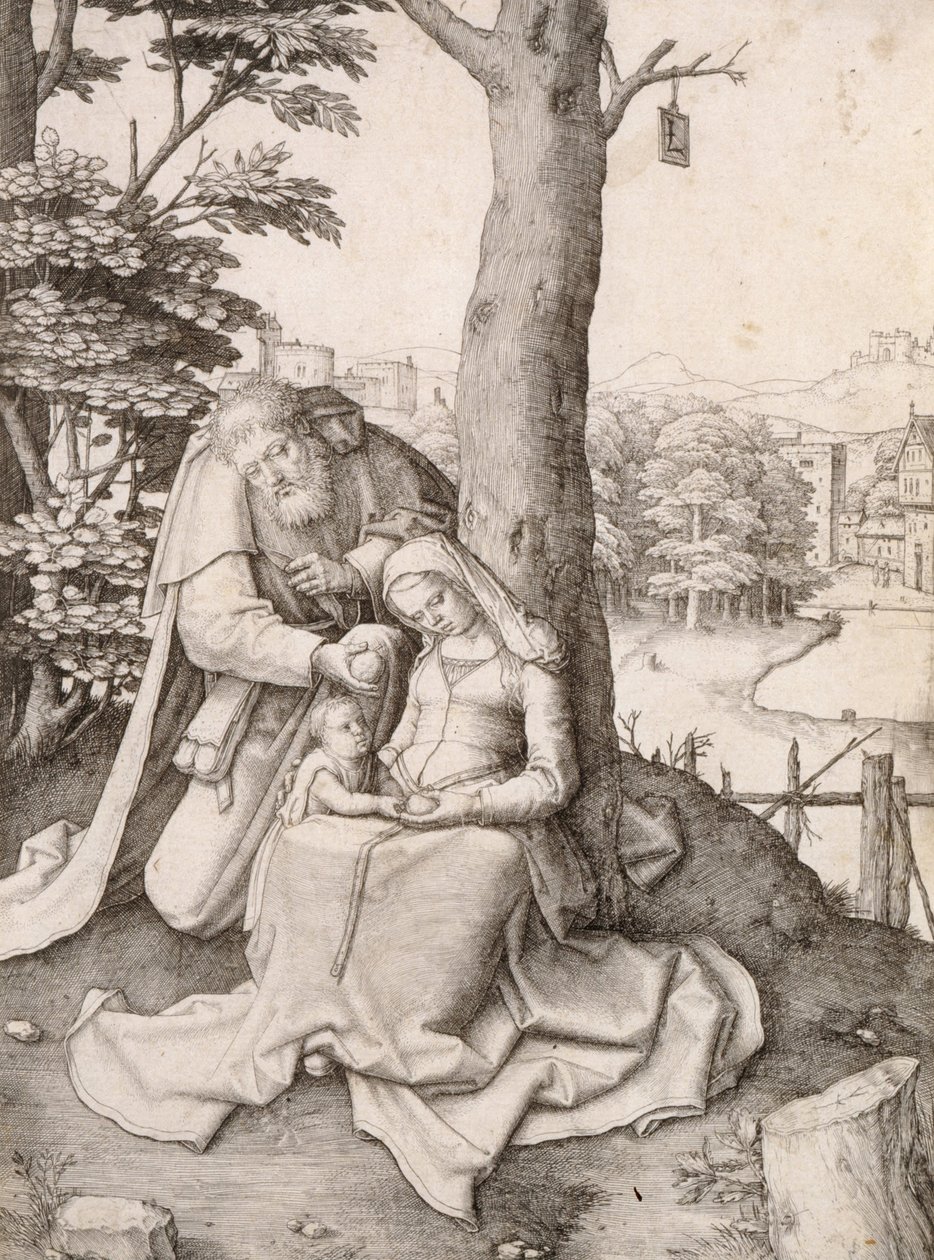 Den hellige familie av Lucas van Leyden