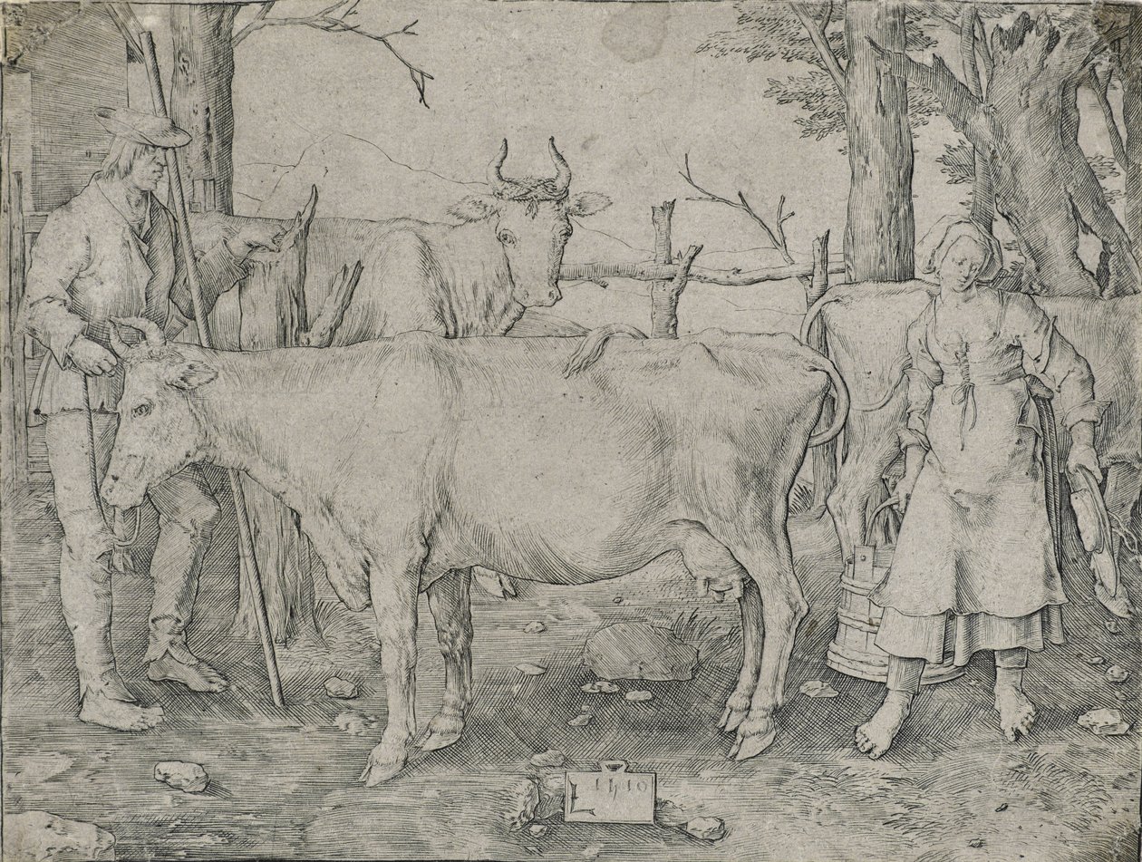 The Milkmaid, 1510 av Lucas van Leyden