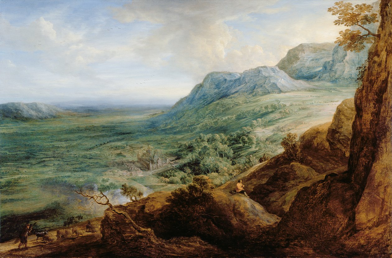 Escorial, fra foten av Guadarrama-fjellene av Lucas van Uden