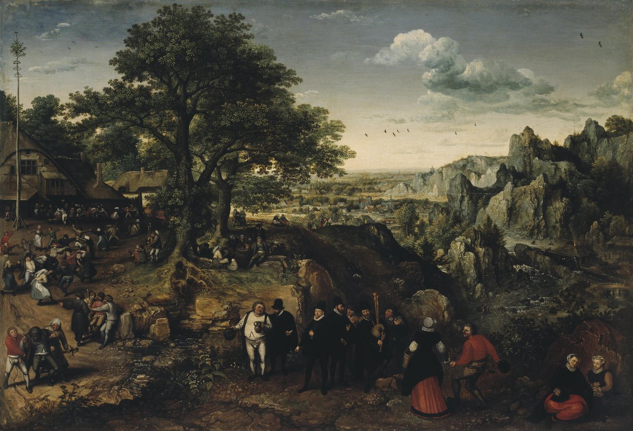 Landskap med en landlig festival av Lucas van Valckenborch