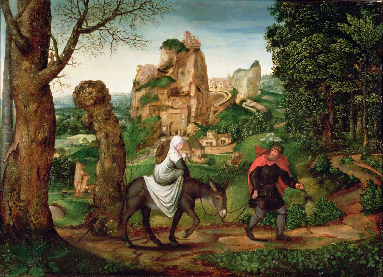 Flykten til Egypt av Lucas van c.1490 c.1570 Gassel