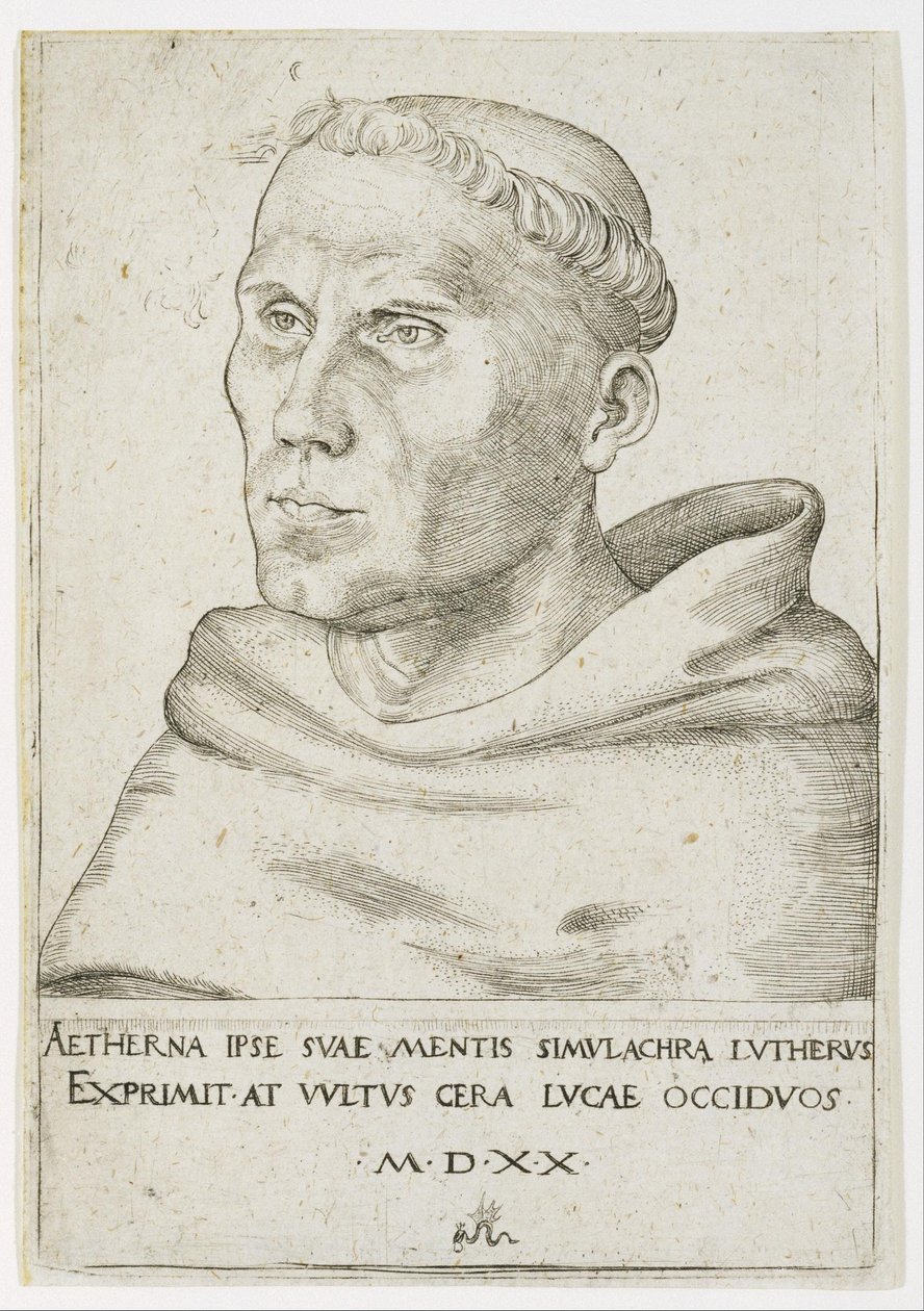 Martin Luther, byste i trekvartssyn av Lucas Cranach the Elder