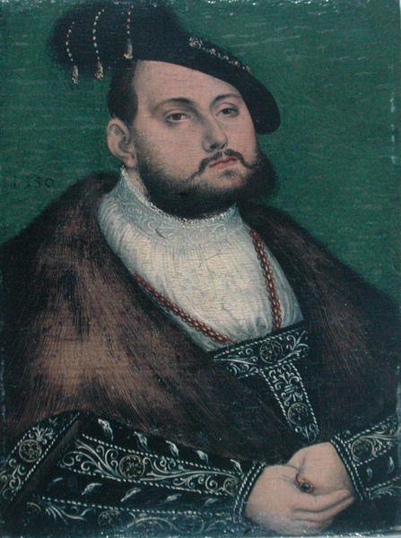 Portrett av John Frederick (1503-54) kurfyrst av Sachsen av Lucas (studio of) Cranach