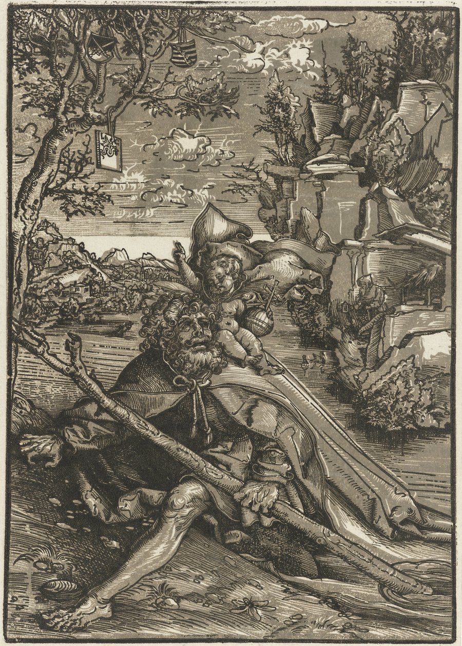 Den hellige Christopher med Kristusbarnet av Lucas Cranach