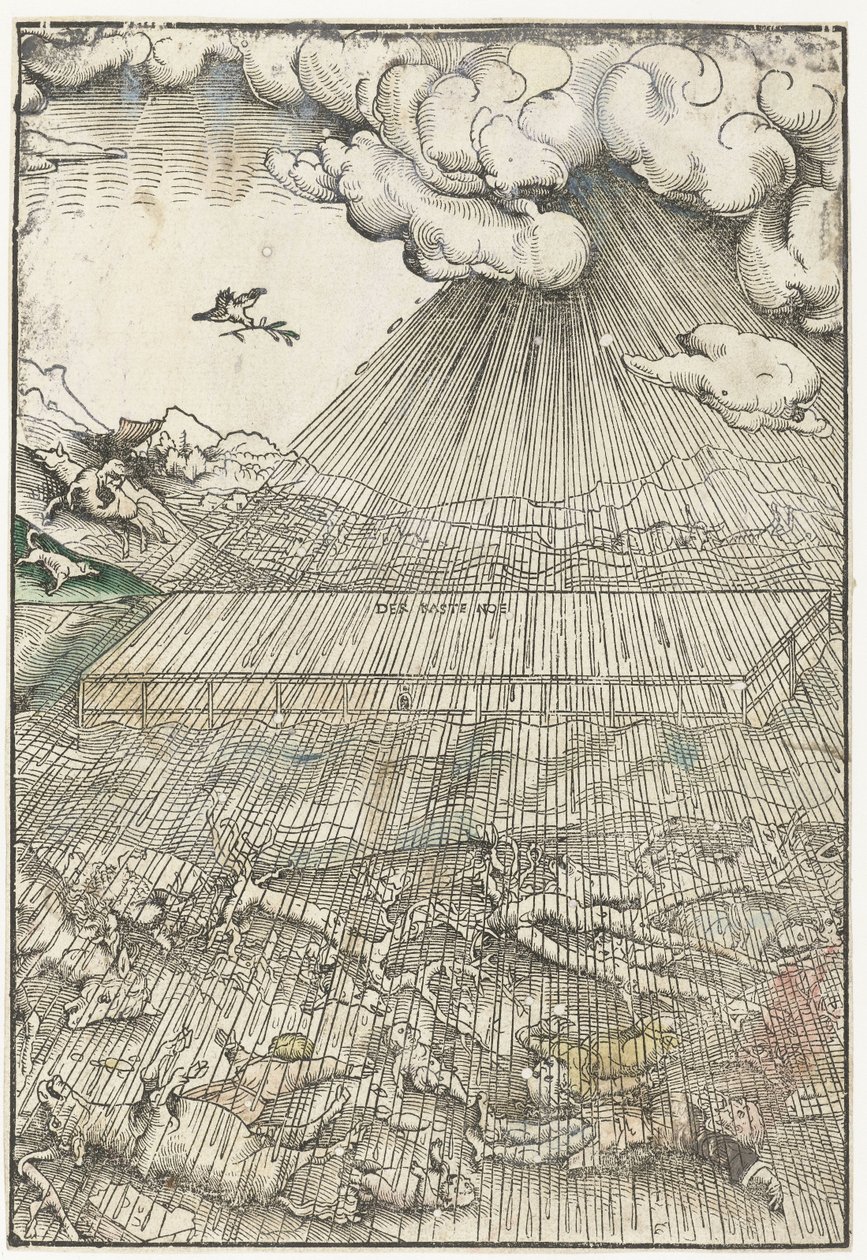 Flommen og Noahs ark av Lucas Cranach