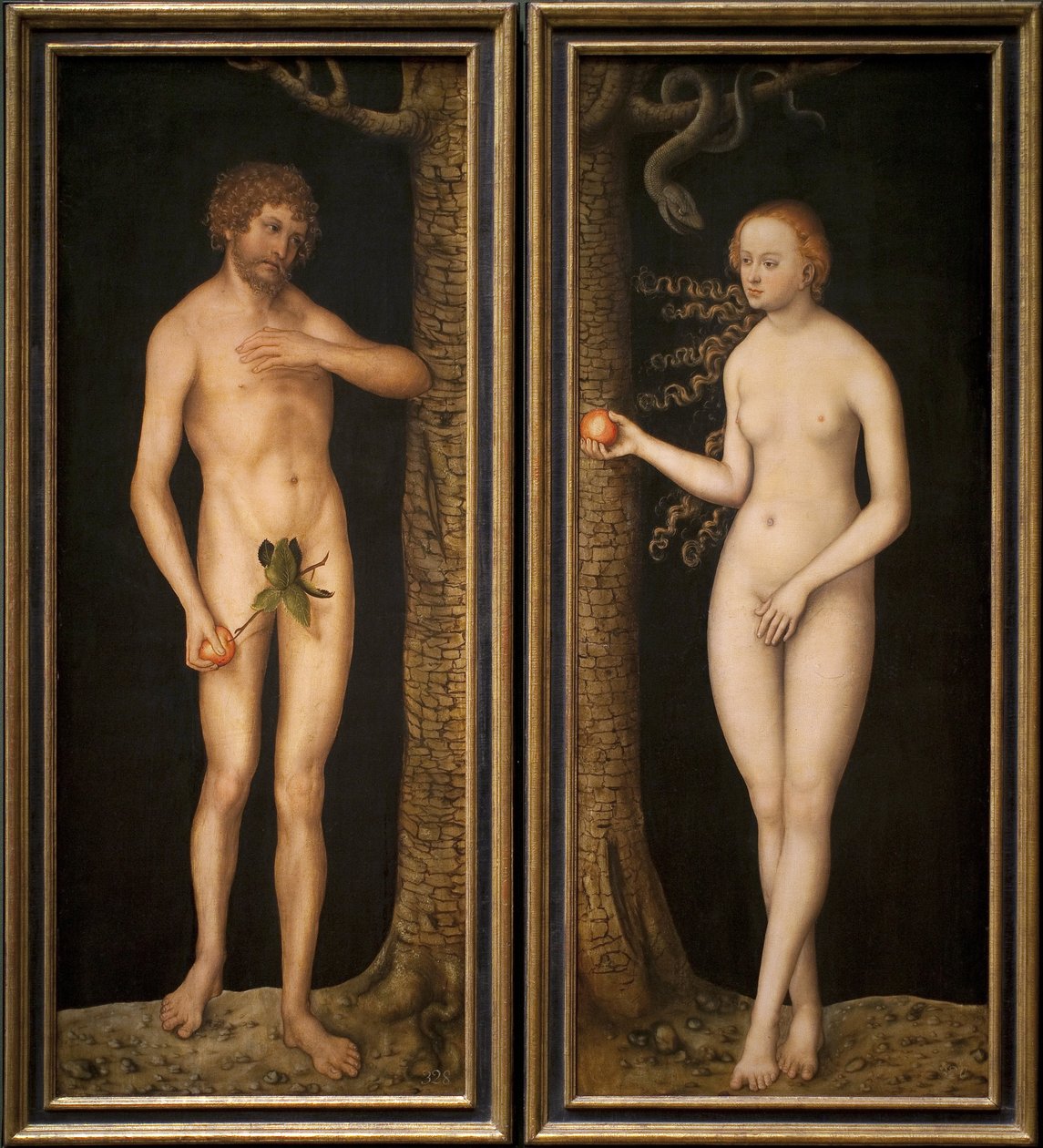 Adam og Eva, ca. 1510-20 av Lucas Cranach