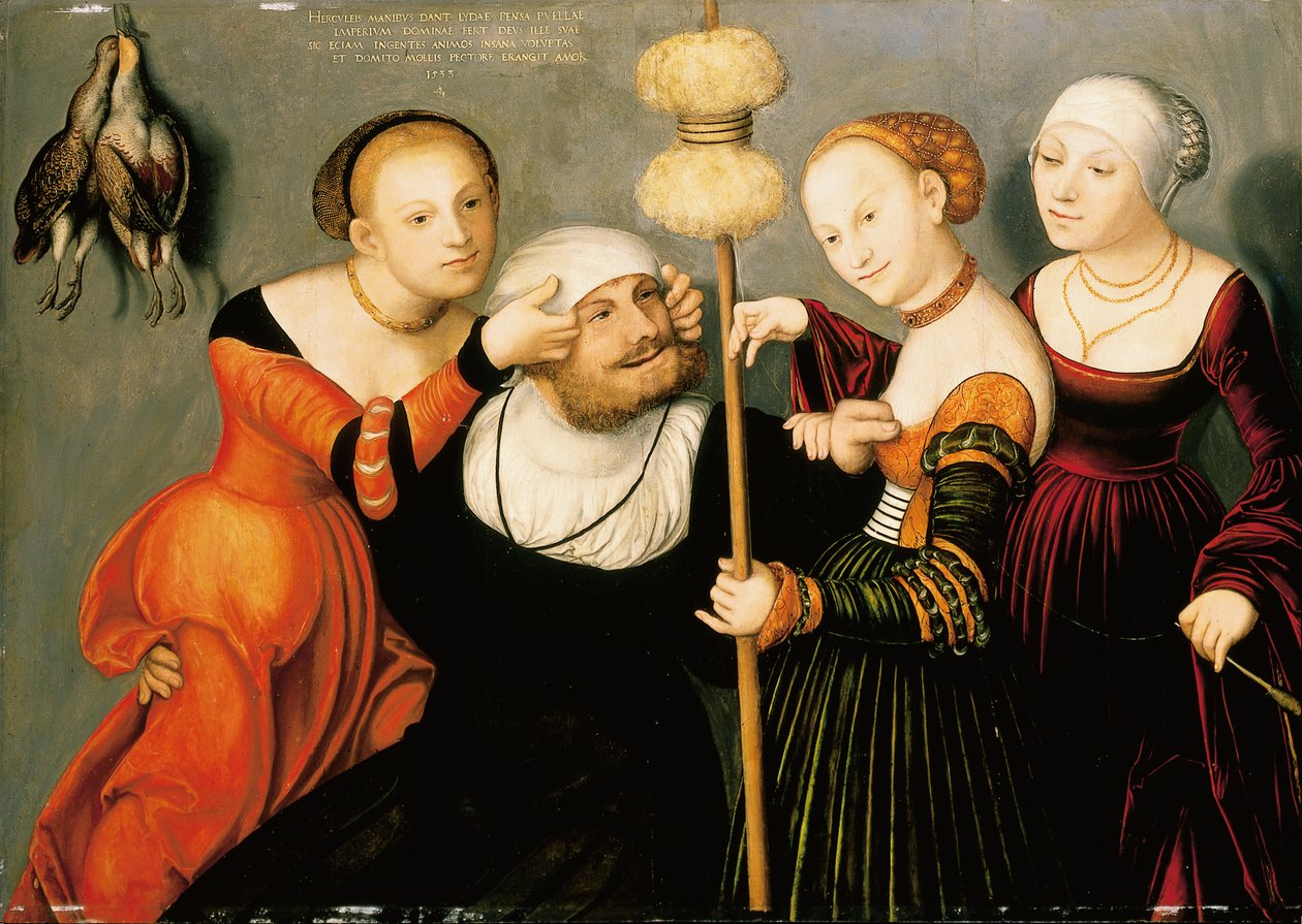 Hercules ved hoffet til Omphale, 1533 av Lucas Cranach
