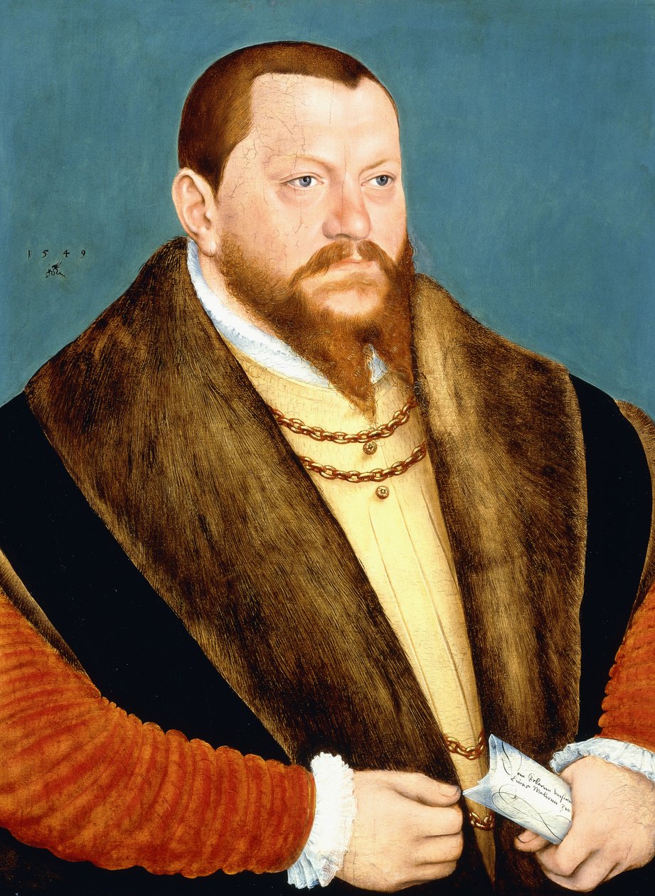 Portrett av hertug Augustus av Sachsen av Lucas Cranach