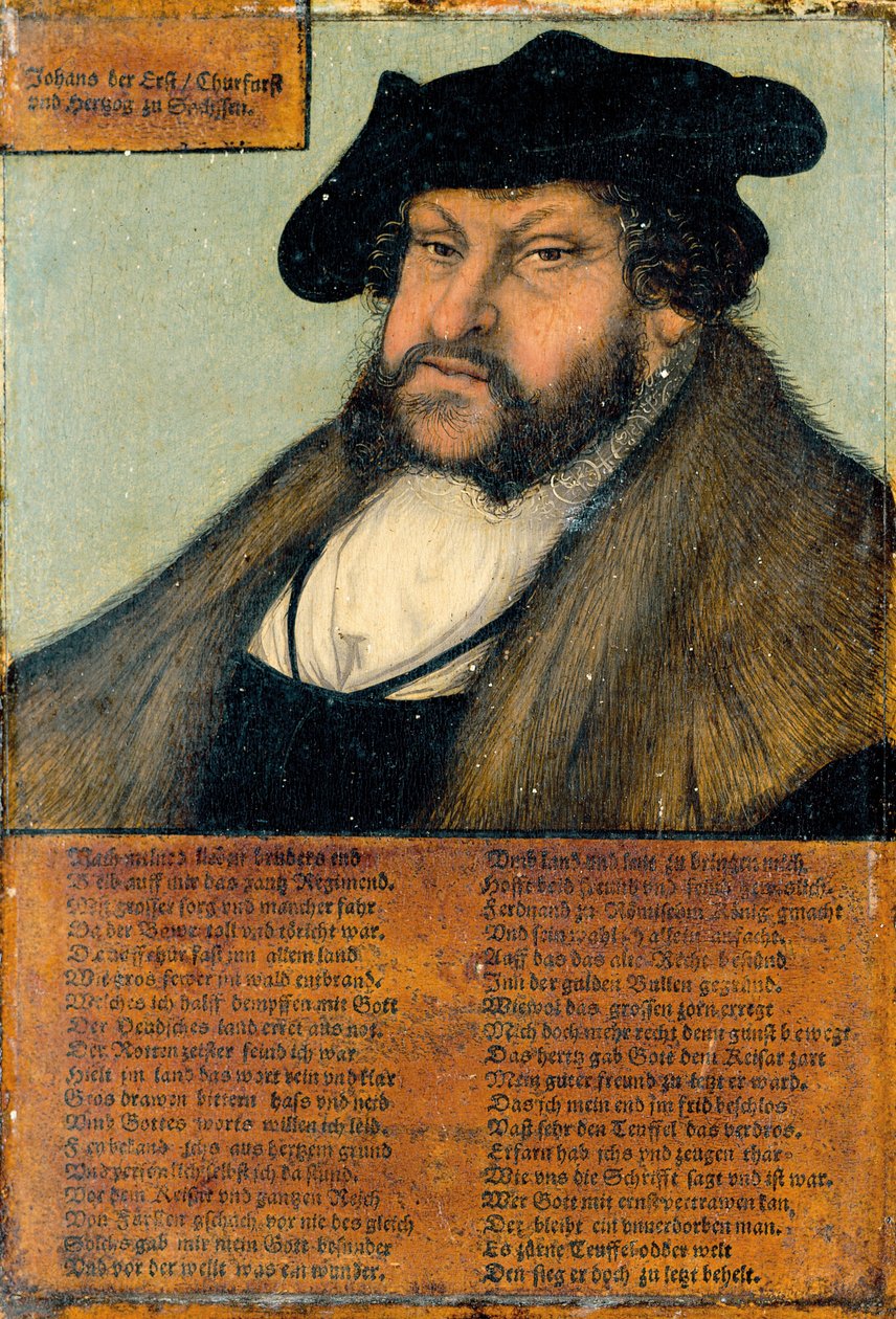 Portrett av Johannes den standhaftige, kurfyrst av Sachsen av Lucas Cranach