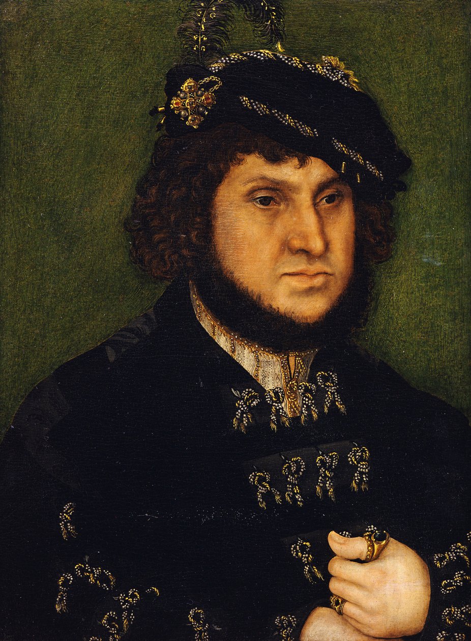Portrett av kurfyrst hertug Johann den standhaftige av Sachsen av Lucas Cranach