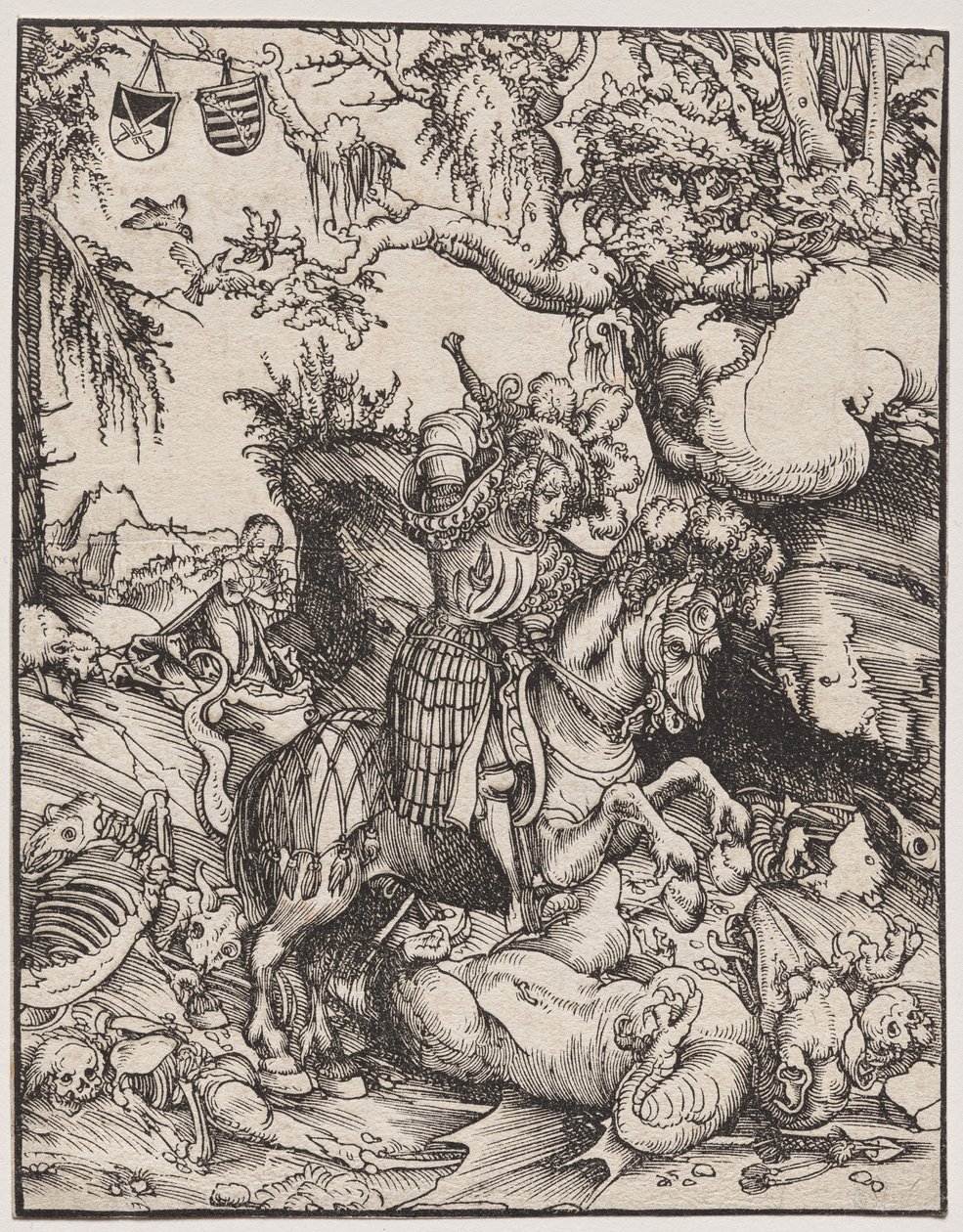 Saint George dreper dragen av Lucas Cranach