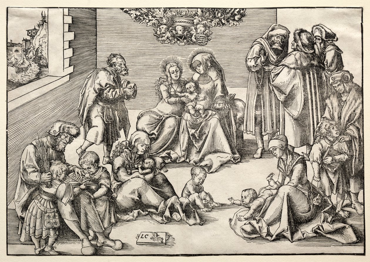 Den hellige familie og slekt av Lucas Cranach