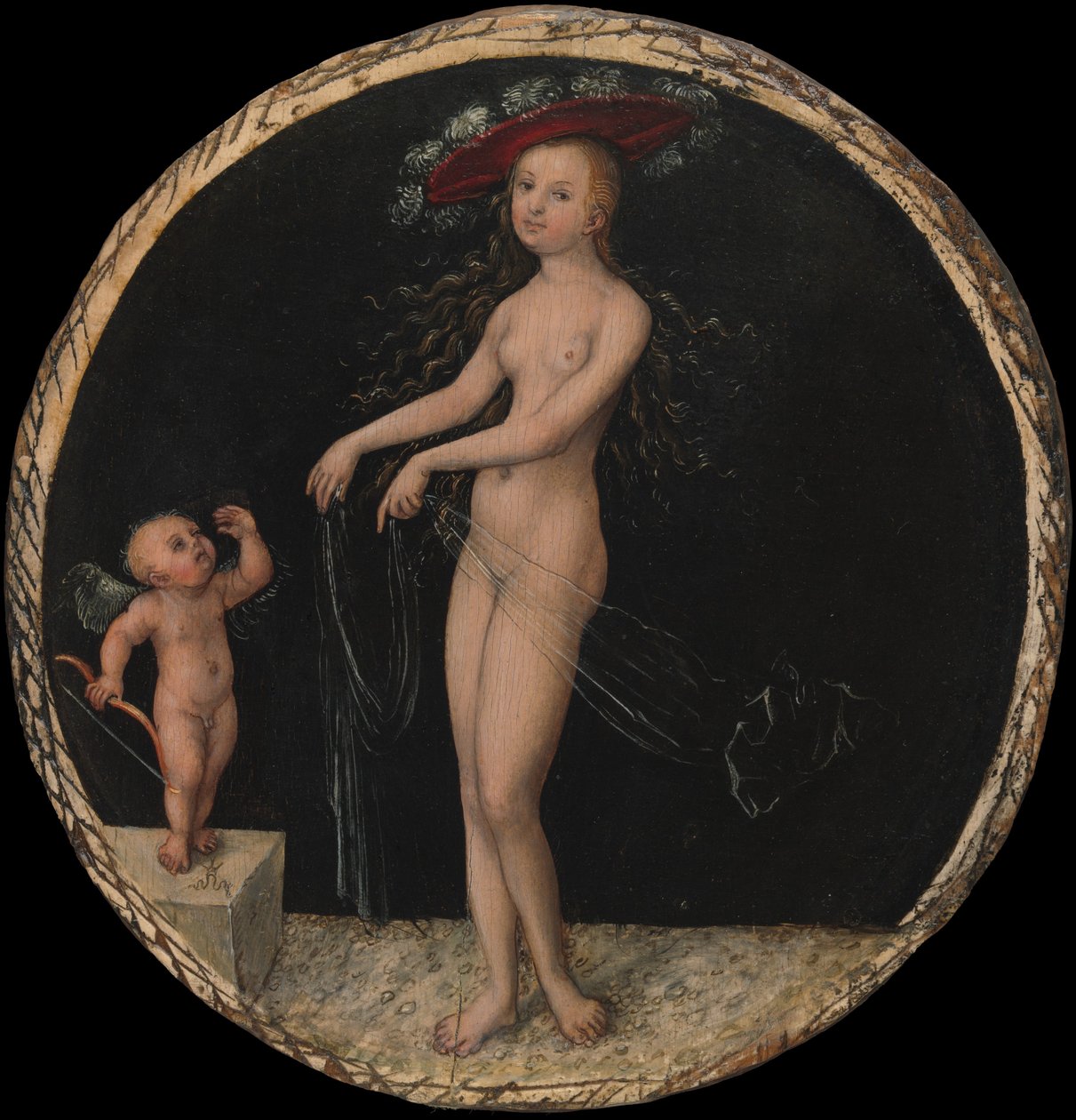 Venus og Amor, ca. 1525-7 av Lucas Cranach the Elder