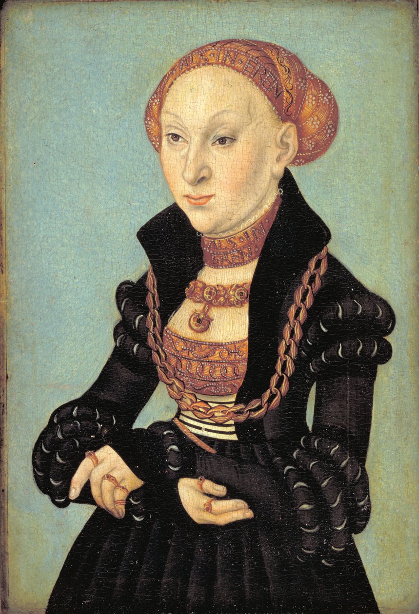 Portrett av kurfyrsten Sibyl av Sachsen (1510-1569) av Lucas Cranach d.Æ.