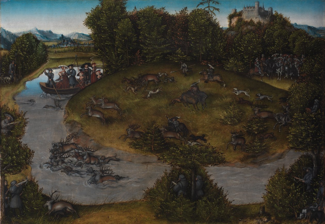 Hjortejakten til kurfyrsten Frederic den Vise (1463-1525) av Sachsen av Lucas Cranach d.Æ.
