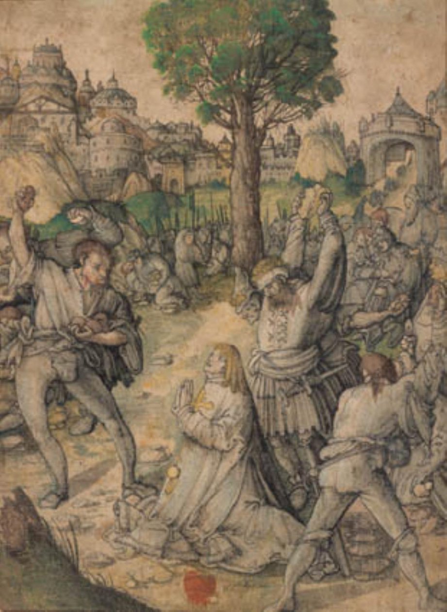 Steiningen av Stefanus utenfor Jerusalems gyldne port av Lucas Cranach d.Æ.