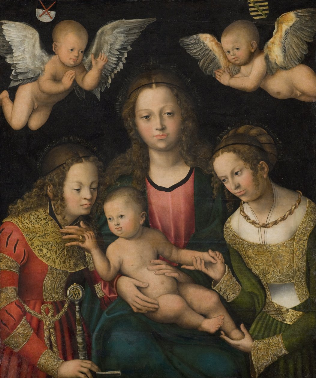 Jomfru og barn med de hellige Catherine og Barbara av Lucas Cranach d.Æ.