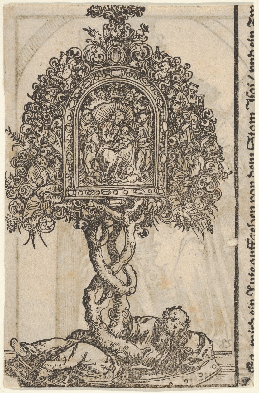 Et gyldent relikvieskrin med Jesses tre, fra den store serien av Wittenberg-relikvier, 1509. av Lucas Cranach the Elder