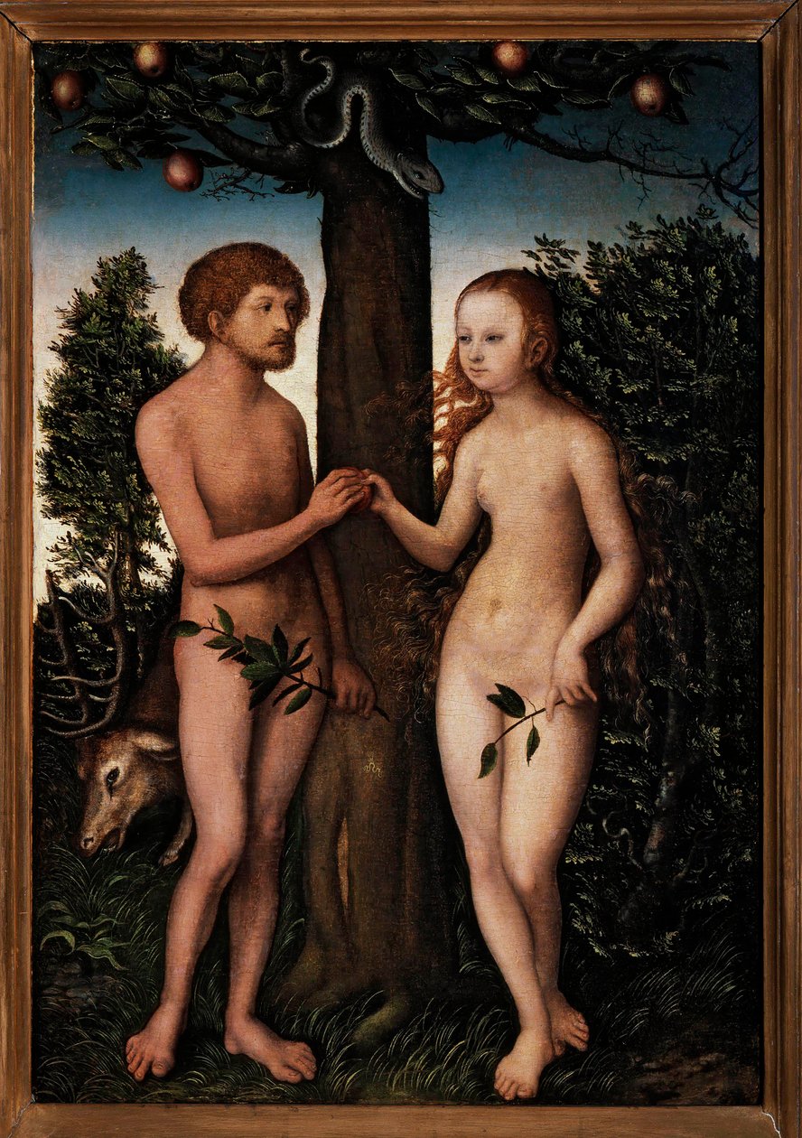 Adam og Eva. av Lucas Cranach the Elder