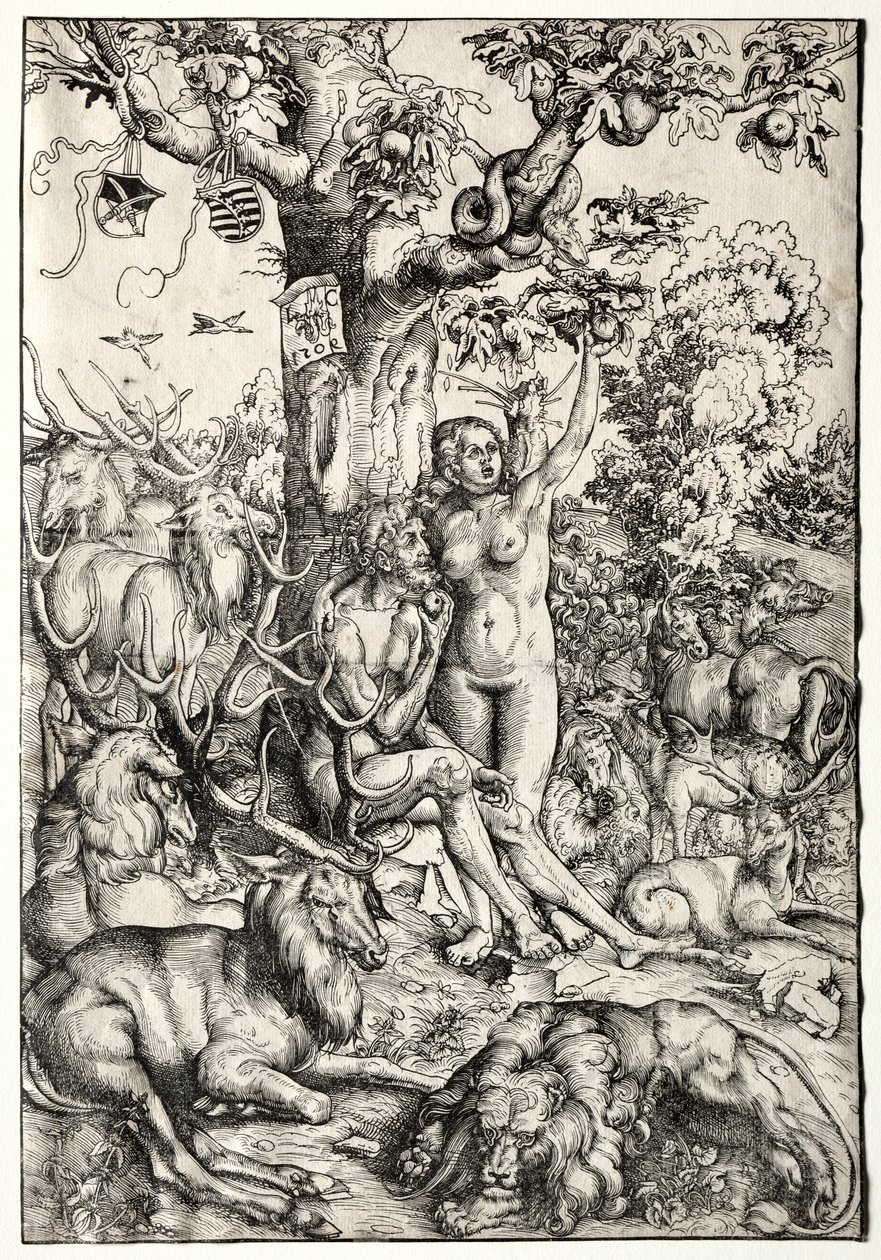 Adam og Eva i paradis, 1509. av Lucas Cranach the Elder