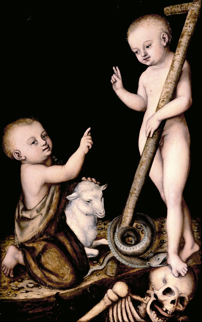 Kristus og døperen Johannes som barn, ca. 1535 av Lucas Cranach the Elder