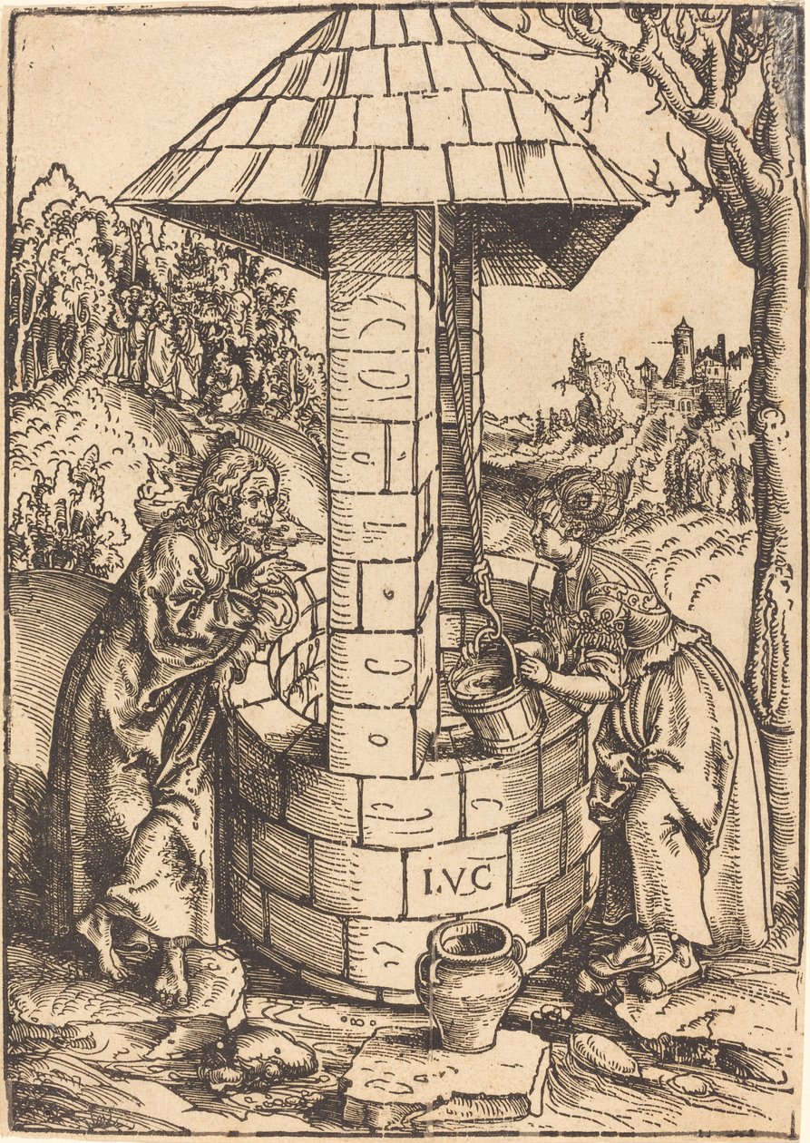 Kristus og kvinnen i Samaria av Lucas Cranach the Elder